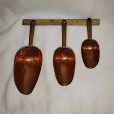 Vintage Old Dutch Copper and Brass Scoops With Wall Rack ODI Korea - Etsy