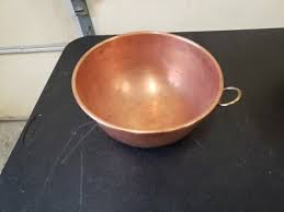 Vintage Solid Heavy Copper Mixing Bowl 10" Brass Ring ...