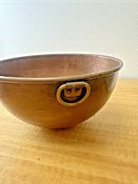 Vintage 8" Round Copper Mixing Whipping Bowl Rolled Edge & Brass Ring – Kitchens For Good