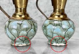 Vintage Delft Holland Marbled Green Porcelain Creamers - A ...