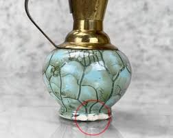 Vintage Delft Holland Marbled Green Porcelain Creamers - A ...