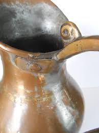 VINTAGE COPPER 14" HANDMADE PITCHER JUG PRIMITIVE TONGUE & GROOVE CONSTRUCTION | eBay