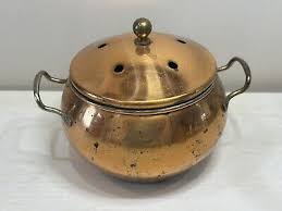 1970s POTPOURI INCENSE POT BRASS HANDLE from Taiwan Republic of China | eBay