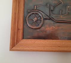 Vintage 1970s Signed Handmade Hammered Metal Copper Ford ...