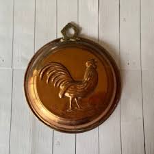 Vintage Copper Rooster Mold, Tin Lined, Brass Hanger, Jello Mold Decorative Mold - Etsy