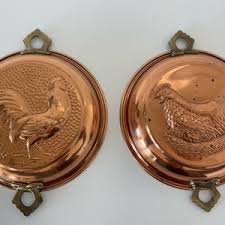 Vintage Copper Rooster and Hen Gelatin Molds - Etsy