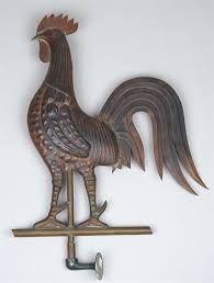 Lot - COPPER ROOSTER-FORM WEATHERVANE TOPPER