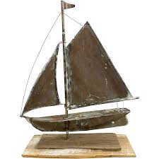 20th c Century Molded Copper Hollow Body Sailboat ...