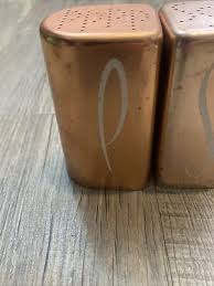 Vintage Mid-Century Square Copper Aluminum Salt & Pepper Shakers | eBay