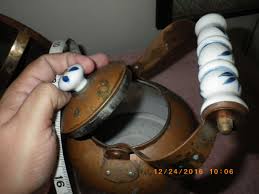 ANTIQUE COPPER OLD WATER TEA KETTLE PITCHER Spout on Stand ...