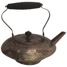 S. Sternau & Company Low Teapot Plenty of Wear Prop Character. For Sale at Ruby Lane