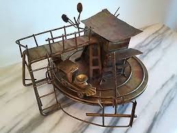 Vintage Metal Wind-up Musical Handmade Train & Train Station Set Diorama Awesome | eBay Australia