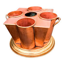 1990s English Art Deco Copper Wine Cooler 4-Well Star Ocean Liner | Chairish