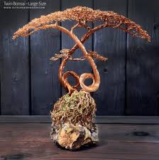 Twin Entwined Bonsai Tree Copper Wire Tree on Ohko Dragon ...