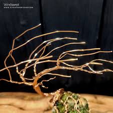 Windswept Bonsai Tree Copper Wire Tree on Ohko Dragon Stone ...