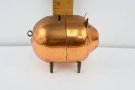 Vintage 1970s Copper Craft Guild Piggy Bank Copper Brass Pig ...