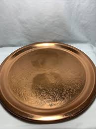 Vintage Copper Plated 12” Round Serving Tray | eBay