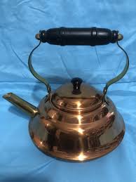Vintage Copper Craft Guild Teapot Tea Kettle Wood Handle | eBay