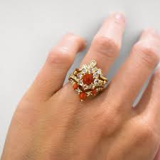 Celestine Tiara Band (Large) - 14k Gold, Coral & Champagne ...