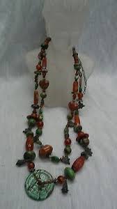 Statement artisan Jody P. sterling 925 chinese turquiose carnelian necklace | eBay