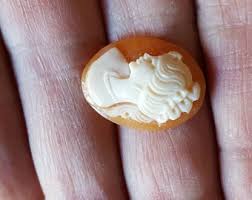 Cameo Vintage 20x15mm Carved Shell Female With Ponytail ...
