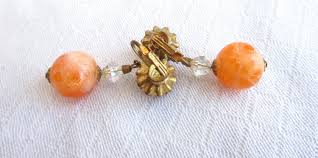 Vintage Bundle of Orange Hue Earrings - Dangle, Clip and Screw Back Earrings - LLG Hallmark - NY Estate Jewelry - Etsy