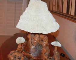 Magical Mushroom Lamp Cypress Wood Faux Coral Mushroom Lamp ...