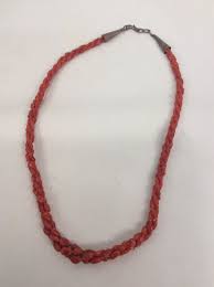Vtg Native American Navajo Coral 3 Strands Sterling 3 Rain ...