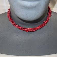 VINTAGE STERLING SILVER RED CORAL RUNNING BEAR 3 STRAND ...