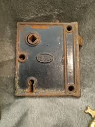 Antique Corbin Mortise Door Lock, Porcelain Knob, Plate, And ...