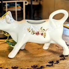 Floral Glass Cow Creamer Cordon Bleu Design, Vintage Milk Pitcher, Farmhouse Kitchen Decor, Country - Etsy