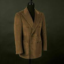 Brown Men Corduroy Suit Double Breasted Blazer Luxury Prom ...