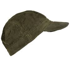 Landana Headscarves Corduroy Military Hat Olive Green ...