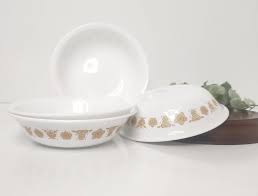 Set of 4 Vintage Corelle Butterfly Gold Dinner Bowls ...