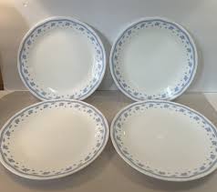 Set of 4 Corelle MORNING BLUE Dinner Plates 10-1/4" Small ...