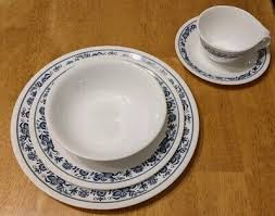 Vtg Corelle Old Town Blue Onion Dinnerware Lot Set for Two ...