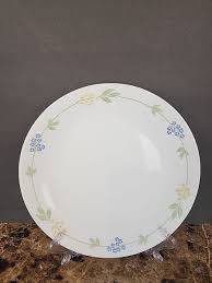 Set of 9 Vintage Corelle Secret Garden 10 1/4" Dinner Plates Blue Yellow Flowers | eBay