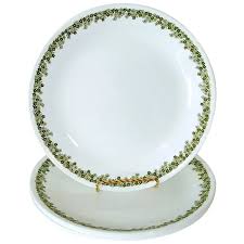 Corelle Spring Blossom Green Set 7 Plates, 5 Dinner 2 Salad ...