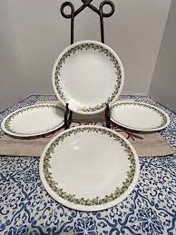 Set of 4 Corelle Corning Green Crazy Daisy Spring Blossom ...