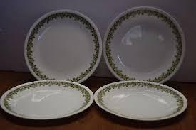 Set of 4 Corelle Crazy Daisy Green Luncheon Plates | eBay