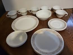 Set of 21 Corelle Pyrex Woodland Dinnerware Set plate bowl ...