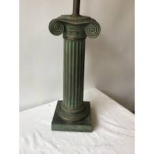 1960s Patinated Brass Ionic Column Lamp | Chairish
