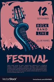 Rock Octopus Concert Poster Vector Image on VectorStock