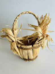 Harvest Corn Husk Basket | eBay