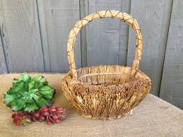 Farmhouse Basket Rustic Husk Basket Flower Girl Wedding ...