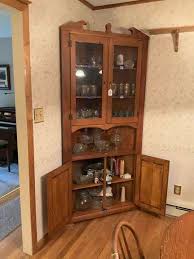 Corner cupboard 38.5x18x84 no contents MUST COME DURING LAST 2 HOURS OF PICKUP FOR THIS ITEM - Hurley Real Estate & Auctions