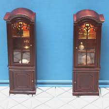 Vintage pair of electrified wood Bespaq Cabinets w glass doors -Dollhouse 1:12 | eBay
