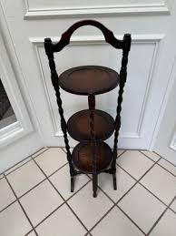 ANTIQUE VICTORIAN OAK BARLEY TWIST 3 TIER CAKE TEA DISPLAY ...