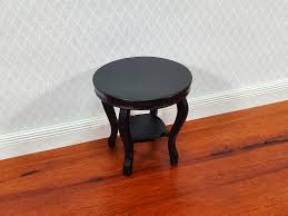 Dollhouse Table Small Round Side or End Table Black Lower ...