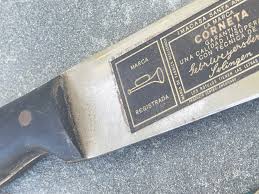 Vintage La Marca Corneta Machete With Original Leather Sheath #40728225 | Auctionninja.com
